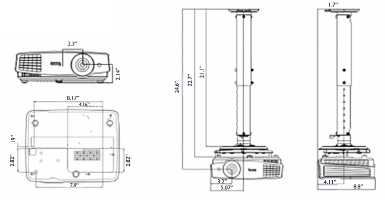 BenQ DLP, proyector de video SVGA Display, 3300 lúmenes, HDMI, contraste  13.000:1, proyector 3D (MS524A)