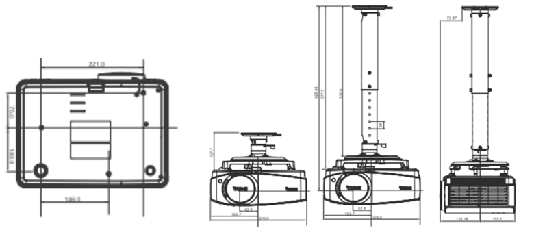 MW769 Ceiling Mount Chart